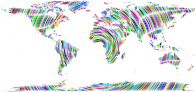 Prismatic World Map Concentric