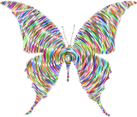 Prismatic Butterfly Silhouette 6 Concentric