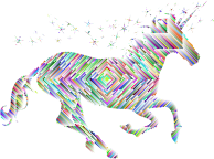 Prismatic Magical Unicorn Silhouette Concentric