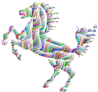 Prismatic Horse Silhouette Abstract Line Art