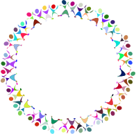 Dancing People Circle. Prismatic