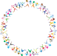 Dancing People Circle. Prismatic 2