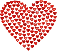 Prismatic Heart Fractal Red