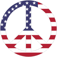 American Flag Peace Sign With Stroke