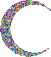 Prismatic Tiles Crescent Moon