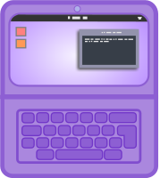 Purple Laptop with Gnome