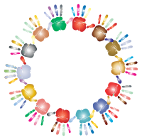 Prismatic Handprint Circle 2