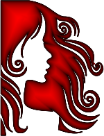 Female Hair Profile Silhouette Crimson