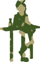 Punk khaki coloured silhouette