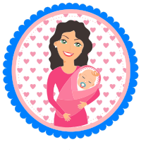 Mother Holding Baby Illustration
