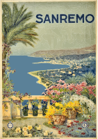 Sanremo Italy Vintage Travel Poster Trace 2