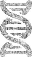 DNA Strand Word Cloud Typography Grayscale