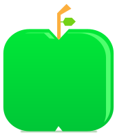 Green Apple Fruit Flat & Minimal style