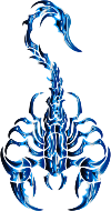 Sleek Tribal Scorpion Cobalt