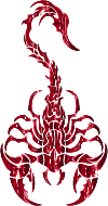 Sleek Tribal Scorpion Vermilion