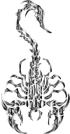 Sleek Tribal Scorpion Polished Steel