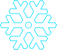 Flat white snowflake with hollow circular center