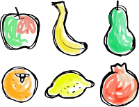 Roughly drawn fruit