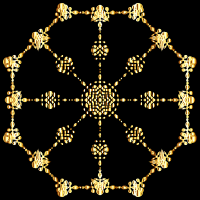 Gold Abstract Line Art Flourish Ornament