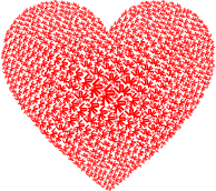 Love Heart Word Cloud Red