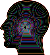 Prismatic Man Head Outline With Background