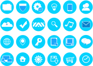 Modern Blue Icons Set