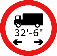 Roadsign Lorry length