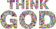 Chromatic Gem Low Poly Think God Typography