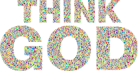 Polyprismatic Tiles Think God Typography No Background