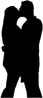 Couple Hugging And Kissing Silhouette