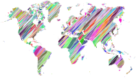 Scribbled World Map Prismatic