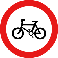 Roadsign no cycles