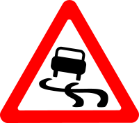 Roadsign slippery