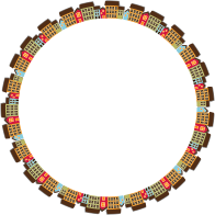Small Town Cityscape Radial