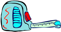 Roughly drawn tape measure