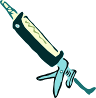 Roughly drawn sealant gun