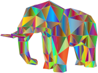 Prismatic Low Poly Elephant