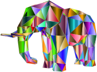 Prismatic Low Poly Elephant 2