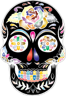 Prismatic Sugar Skull Silhouette By Karen Arnold