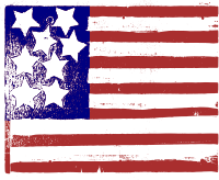Contorted US Flag - Colour