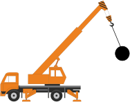Crane with Wrecking Ball