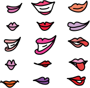 Set of girly lips