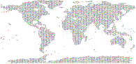 World Map Ellipse Prismatic