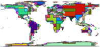 World Map Abstract Blocks