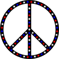 Red White Blue Peace Sign