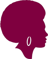 African American Female Silhouette - Remix in Purple w/o Pick
