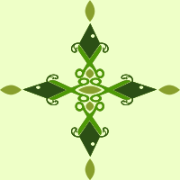 Ornate fish tile vectorized