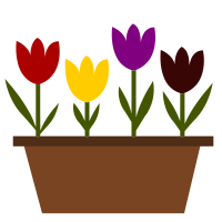Potted tulips vectorized