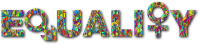Low Poly Chromatic Gender Equality Typography With Drop Shadow