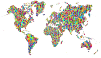 Polychromatic Low Poly World Map